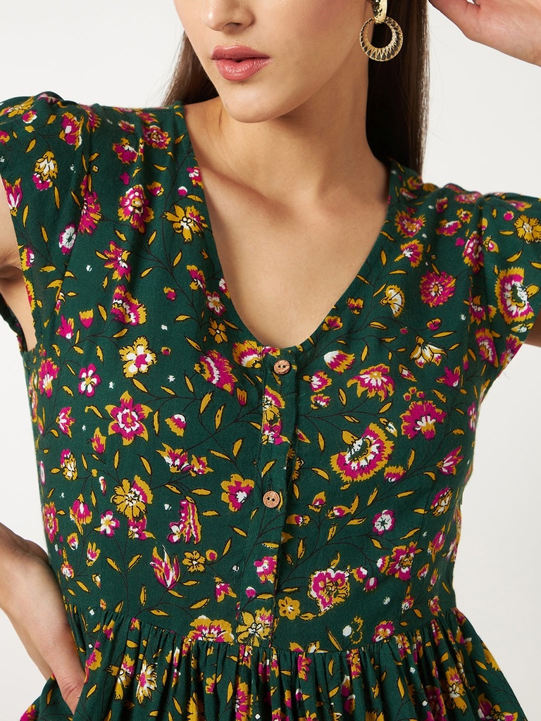 Peplum Top with Floral Print