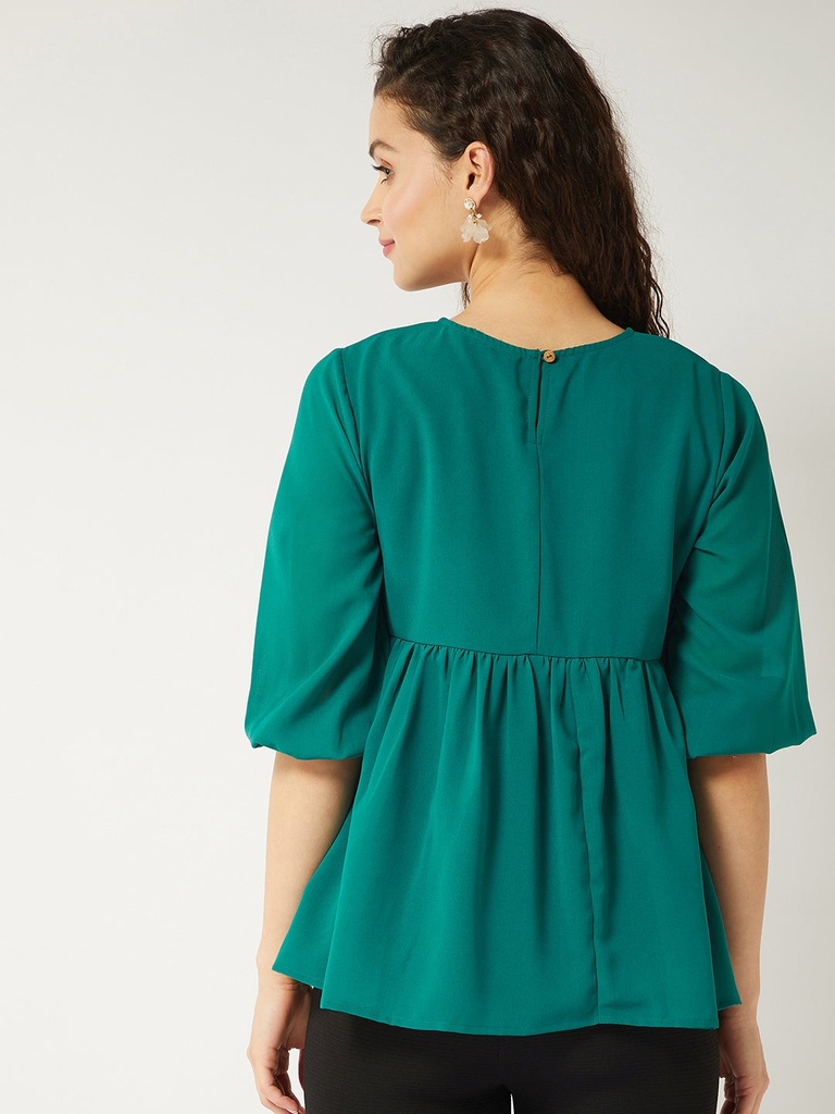 Embroidered Folral Printed Sheer Top