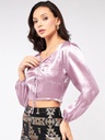 Satin Sweetheart Neck Top