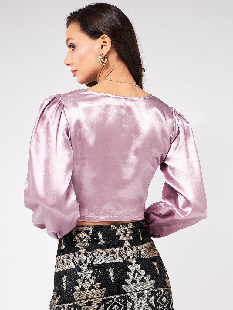 Satin Sweetheart Neck Top
