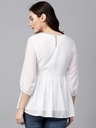 White Embroidered Floral Sheer Top