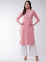 Chambray Yoke Embroidered Design Kurta