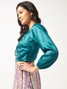 Satin Sweetheart Neck Top