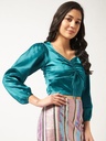 Satin Sweetheart Neck Top