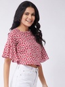 Jungle Safari Flared Sleeves Crop Top