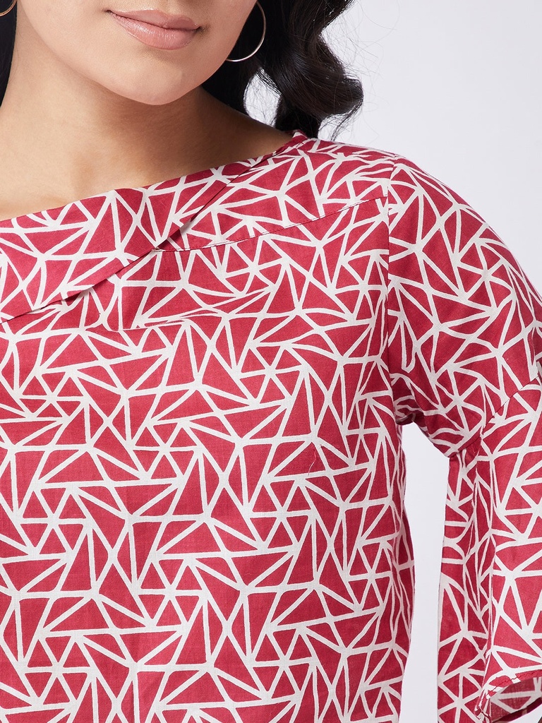 Jungle Safari Flared Sleeves Crop Top