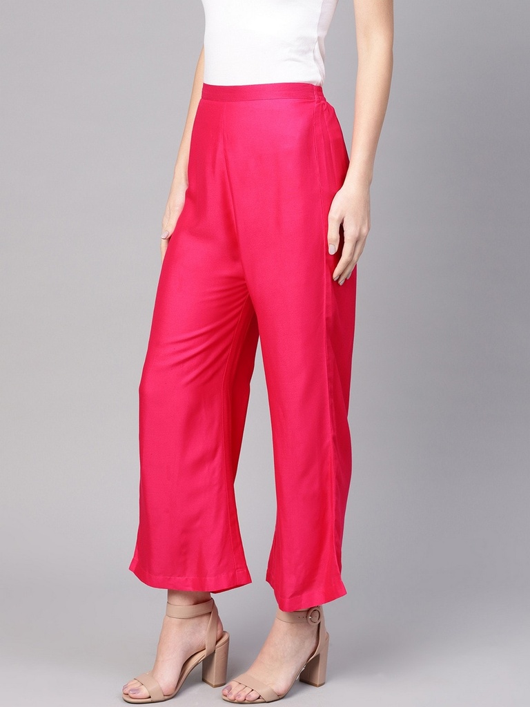 Flamingo Pink Solid Palazzo