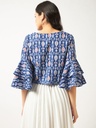 Ikat Bell Sleeves Top for Women