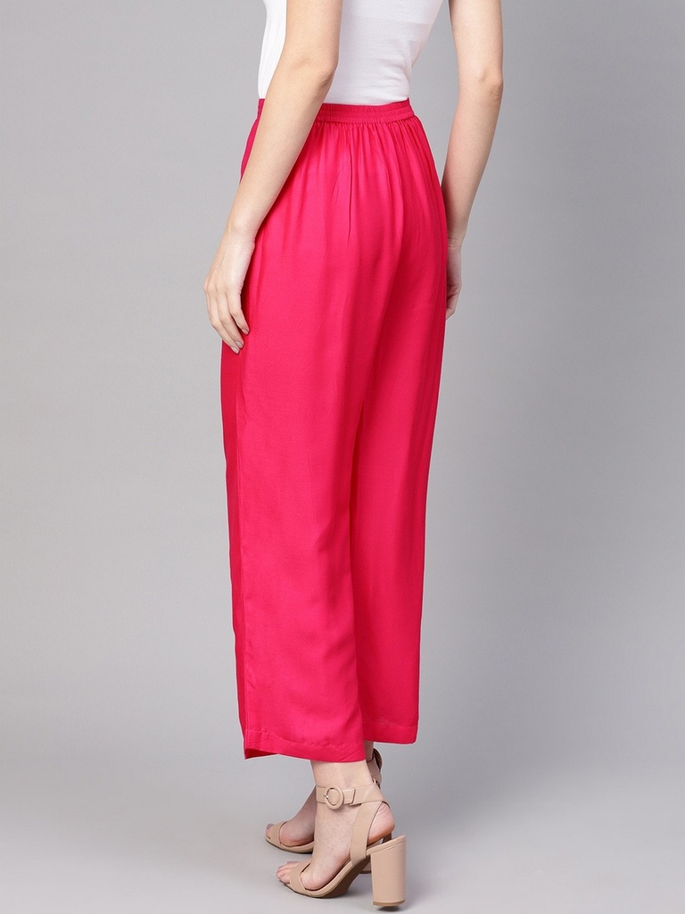 Flamingo Pink Solid Palazzo