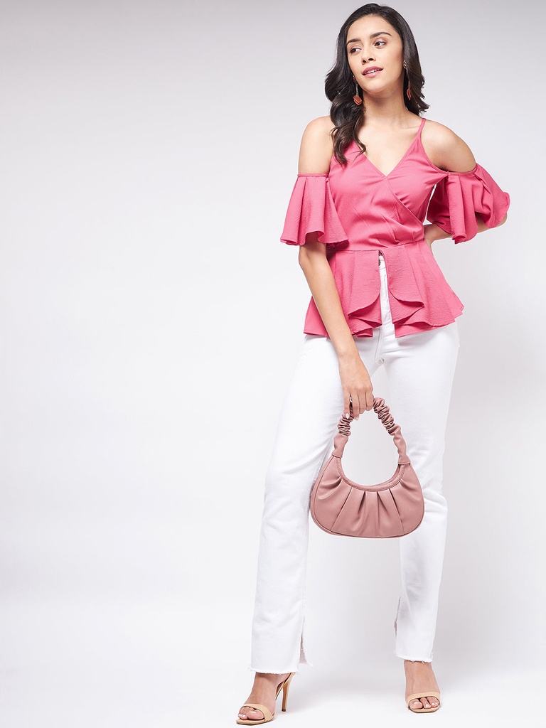 Overlap Cold-Shoulder Top