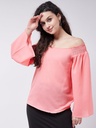 Coral Off-Shoulder Top