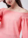 Coral Off-Shoulder Top