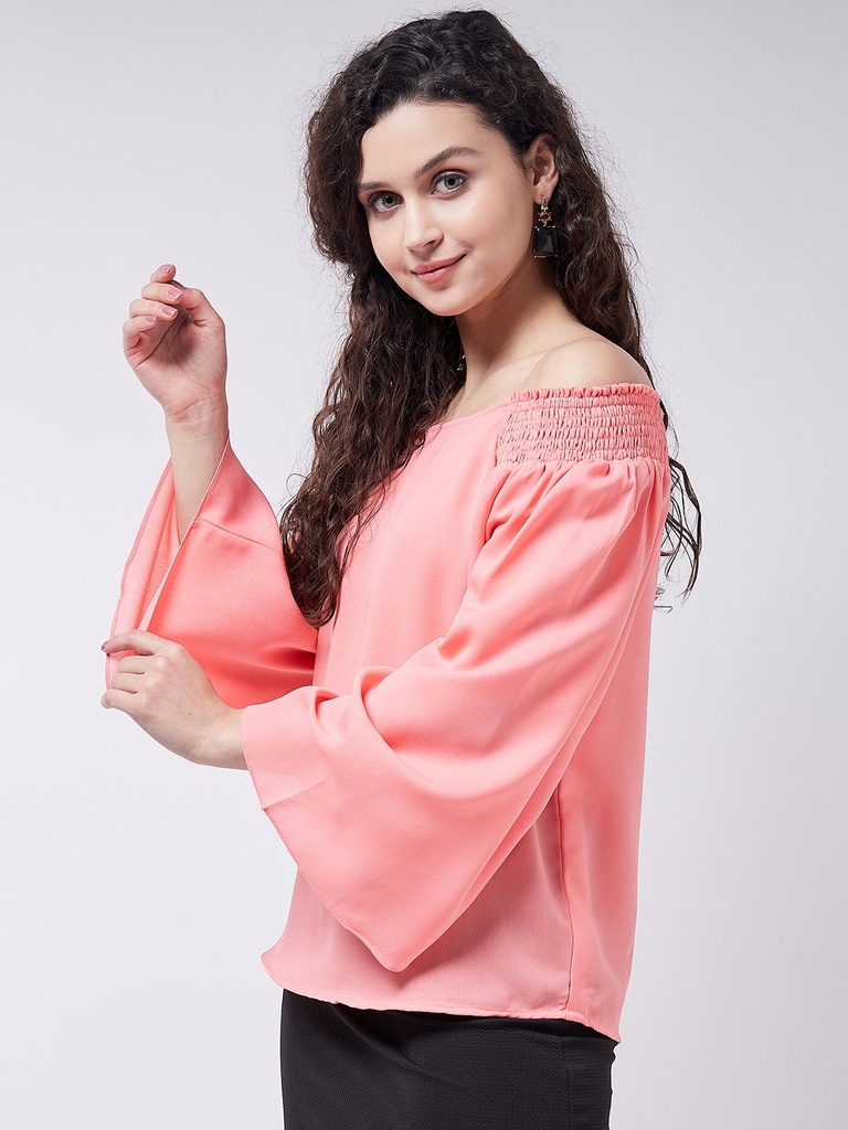Coral Off-Shoulder Top