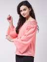Coral Off-Shoulder Top