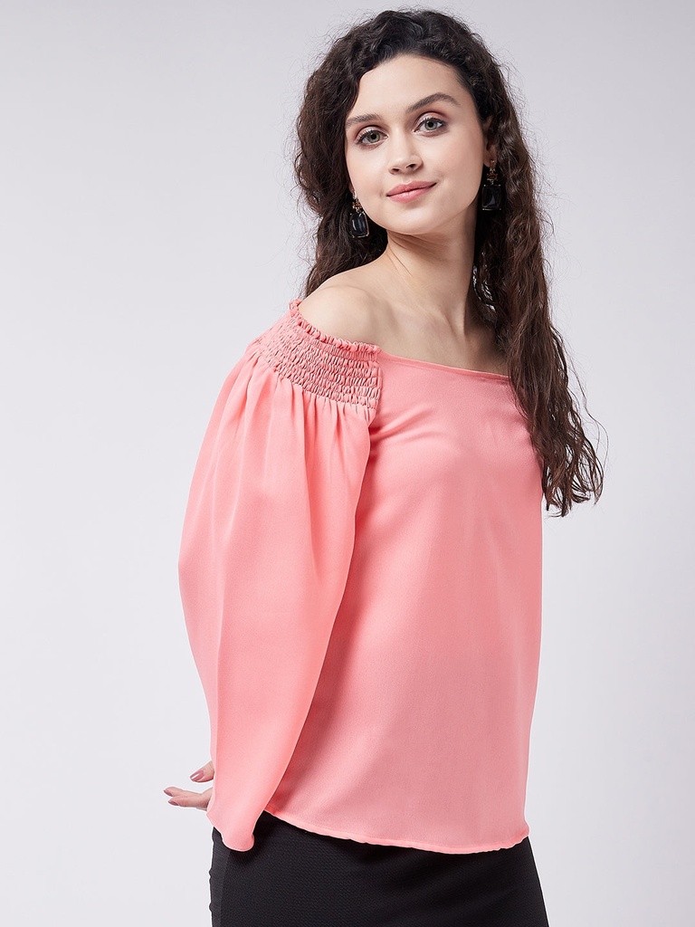 Coral Off-Shoulder Top