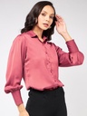 Satin Puff Sleeves Shirt Top