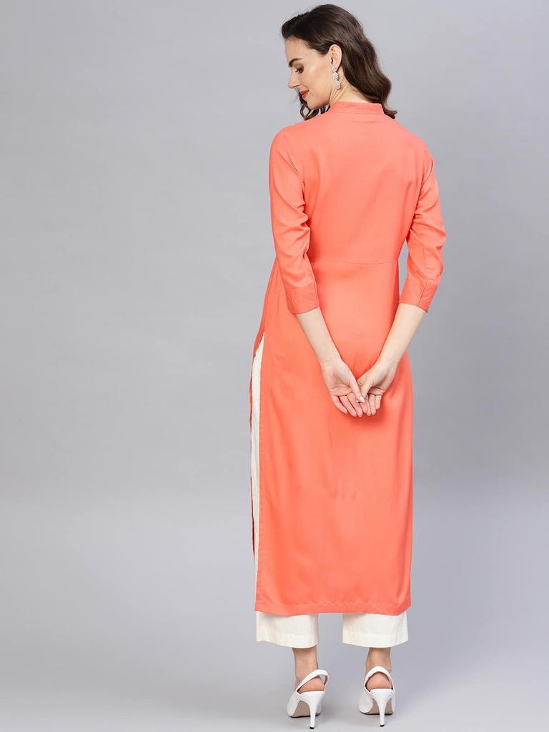 Straight Fit Princess Embroidery Kurta