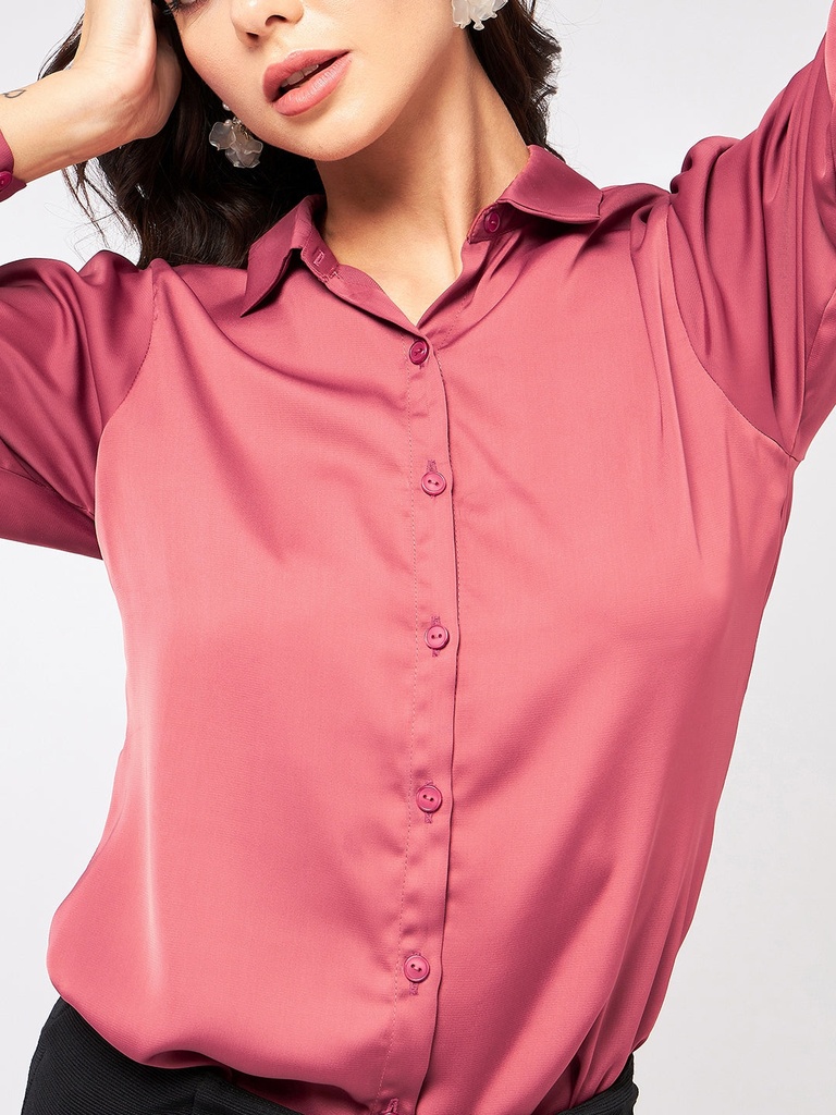 Satin Puff Sleeves Shirt Top