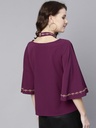 Choker Neck Embroidered Top