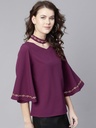 Choker Neck Embroidered Top