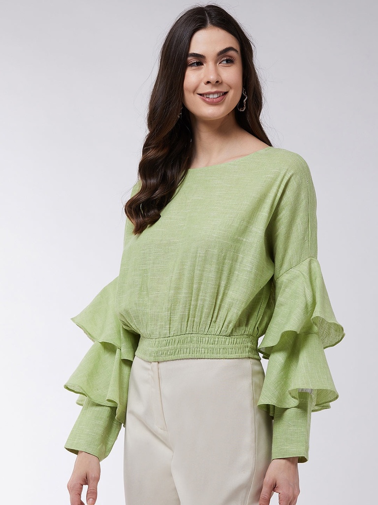 Chambray Bell Sleeve Top
