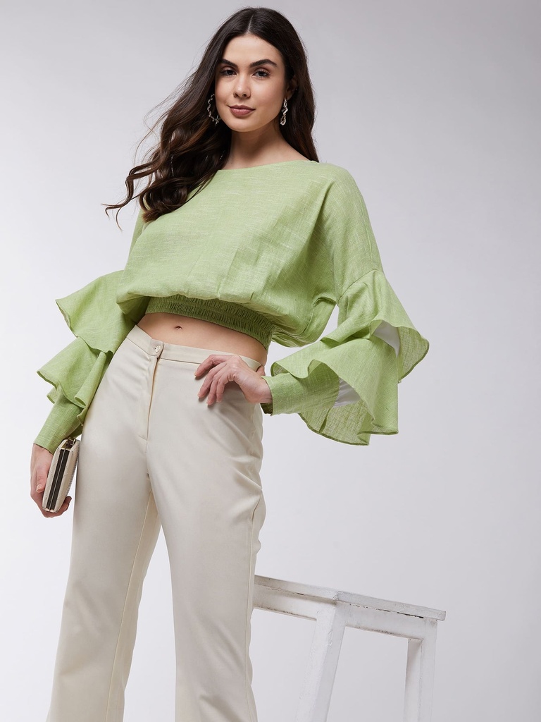 Chambray Bell Sleeve Top