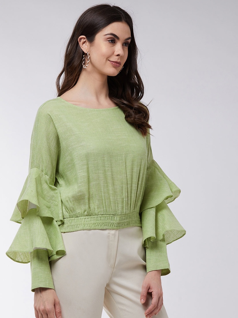 Chambray Bell Sleeve Top
