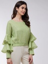 Chambray Bell Sleeve Top