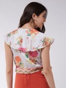 Digital Printed Sleeveless Ruffle Top