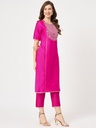 Festive U-Neck Embroidered Kurta