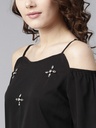 Embellished Cold-Shoulder Top