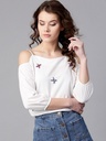 Embellished Cold-Shoulder Top