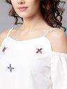 Embellished Cold-Shoulder Top