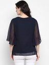 Beautiful Navy Blue Sheer Top
