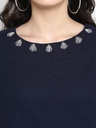 Beautiful Navy Blue Sheer Top