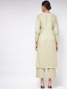 Stylish Cuff Pista Foil Printed Festive Kurta