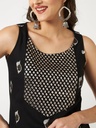 Sleeveless Brocade Yoke Kurta