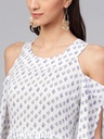 Assorted Cold-Shoulder Print Kurta
