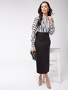 Fitted Dress with Monocromatic Stripe