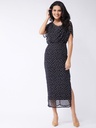 Polka Cowl Neck Dress