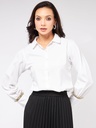 Cuff Lace Solid Shirt Top