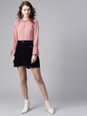 Pearl Embellished Ruffled Collar Top