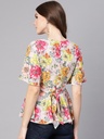 Printed Floral Linear Overlap Top