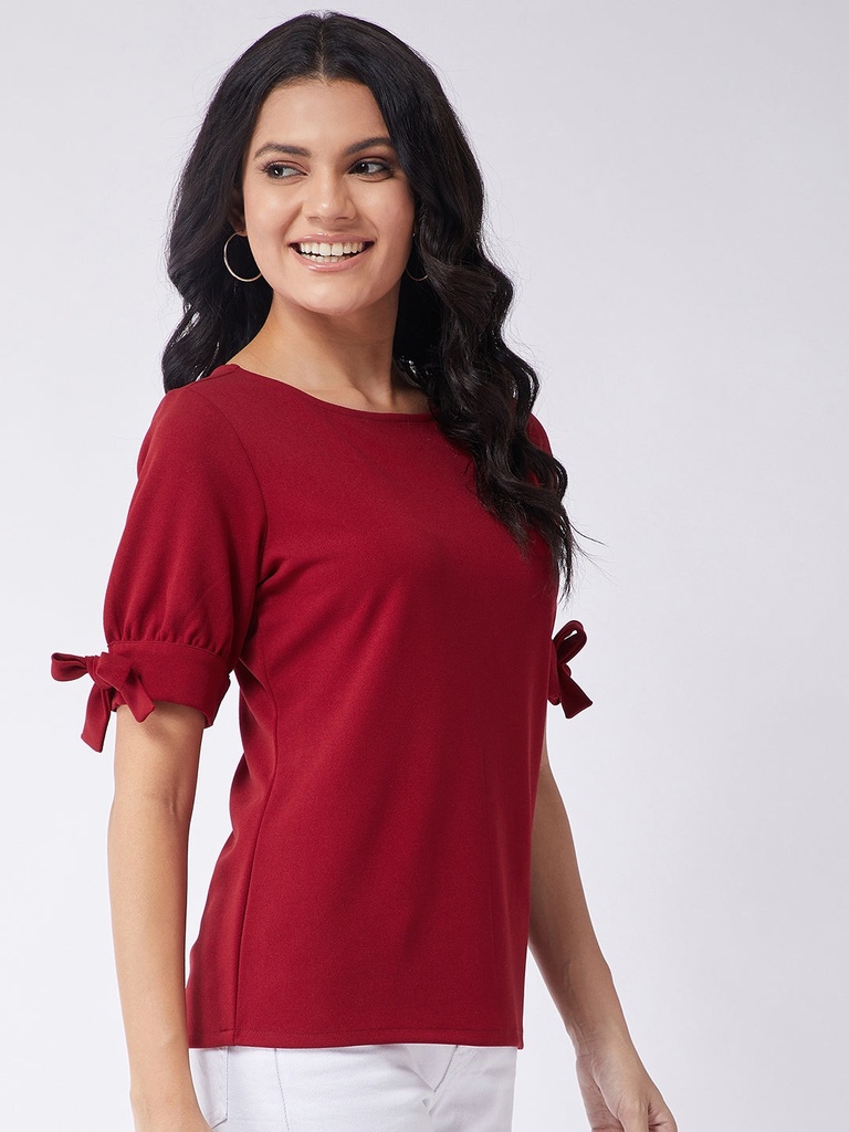 Tie-Up Sleeve Solid Top