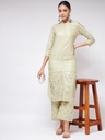 U-Hem Pista Festive Foil Printed Kurta