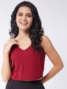 Red Strappy Bralette Crop Top