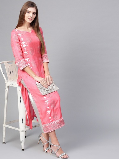 Lotus Inspired Printed Kurta