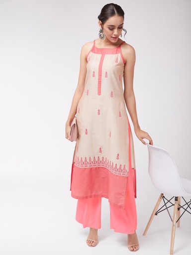 Semi-Festive Border Embroidered Kurta