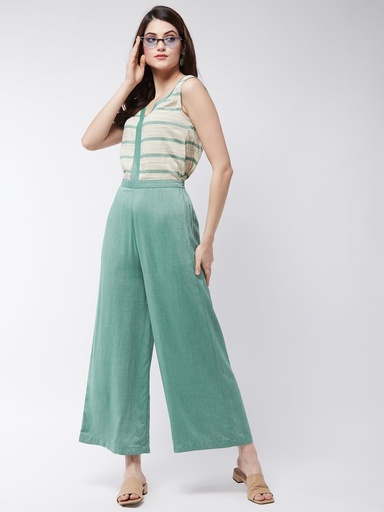 Pastel Paradise Sleeveless V-Neck Jumpsuit