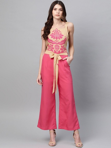 Yoke Charm Printed Jumpsuit